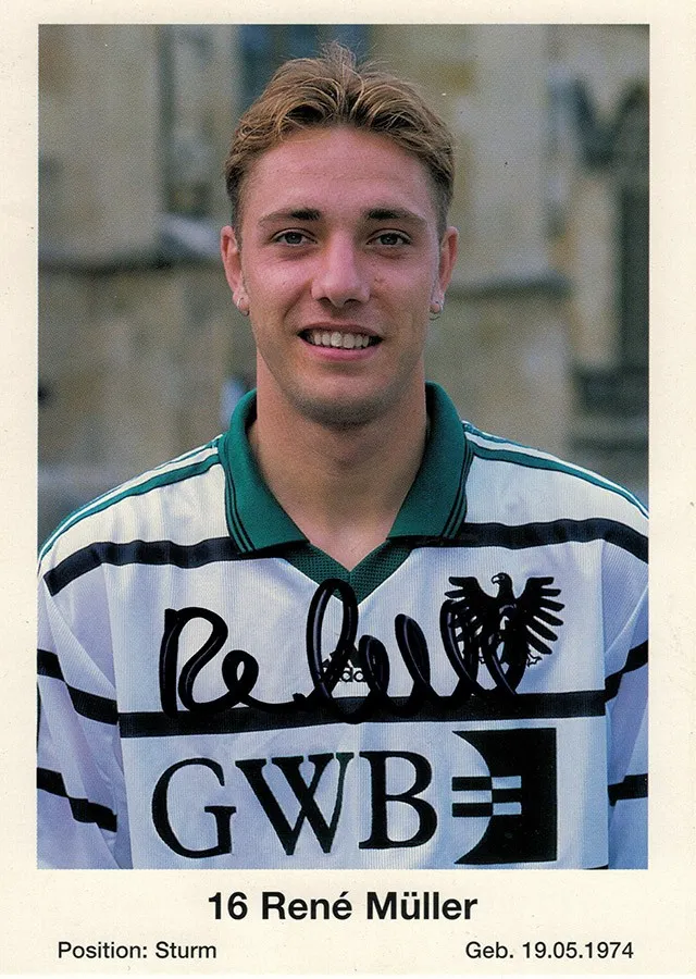 Autogrammkarte René Müller, Preußen Münster, Saison 1998/99