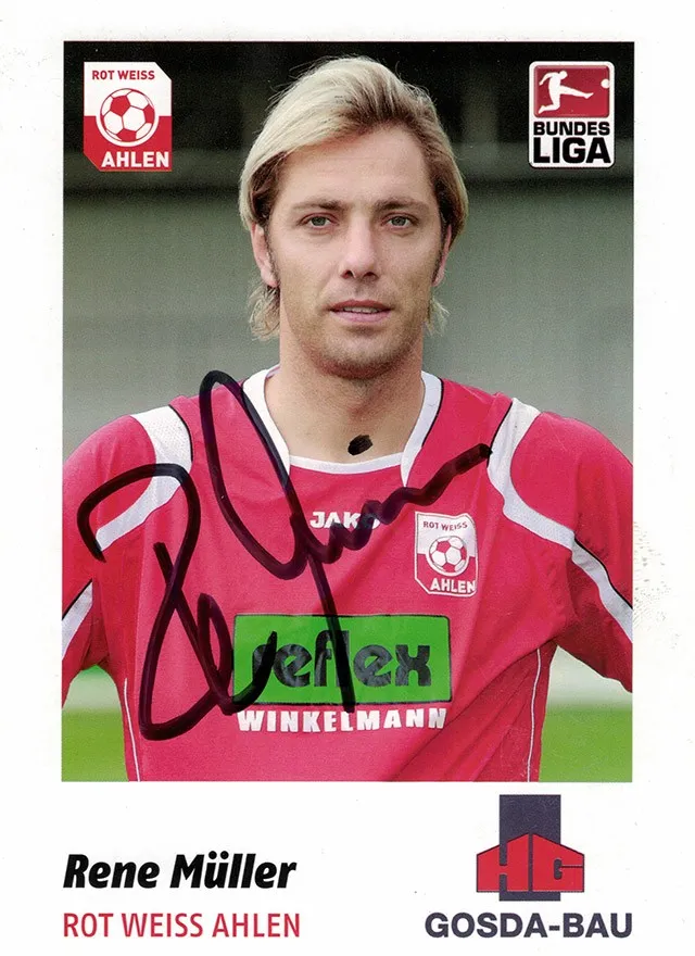 Autogrammkarte René Müller, Kickers Offenbach / RW Ahlen, Saison 2008/09